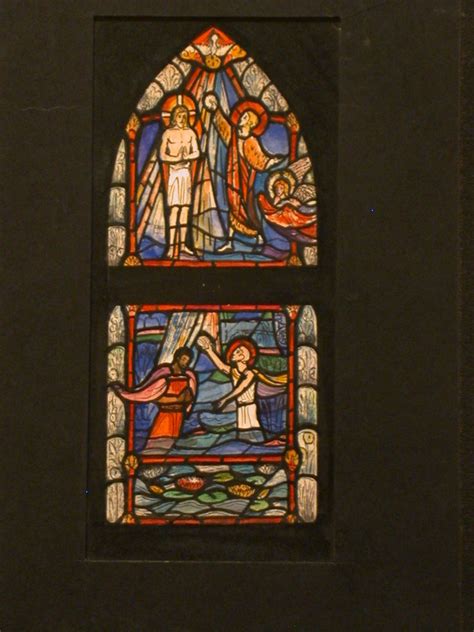 Design Drawing For Stained Glass Window With Baptisms Christ