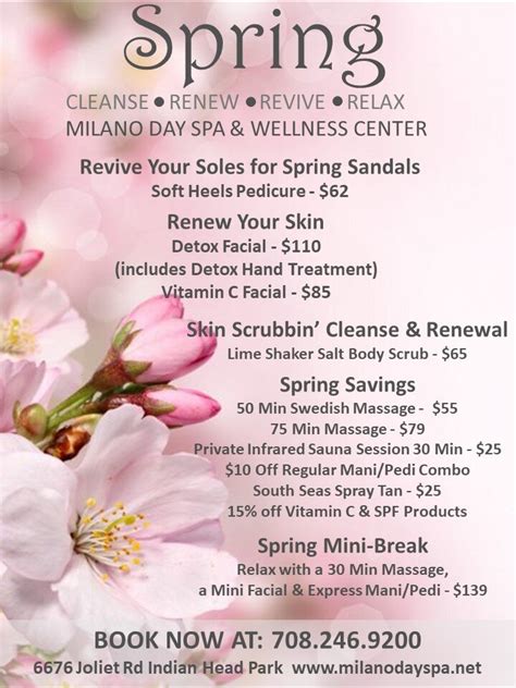 Spring And Spa Time — Milano Day Spa And Wellness Center