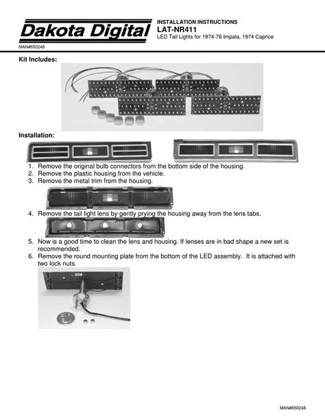 Dakota Digital Led Tail Lights For Impala Caprice Lat