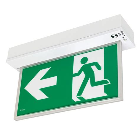 BLADE SURFACE MOUNT 2W EXIT SIGN W 1W EMERGENCY DOWNLIGHT WHITE