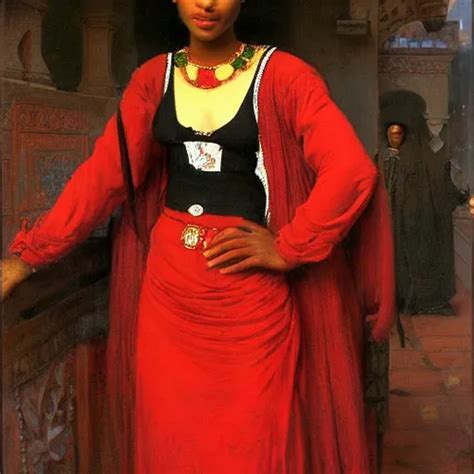 Orientalist Portrait Of A Moorish Black Woman Wearing Stable