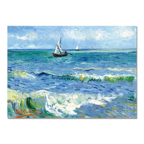 Longshore Tides Glasbild Das Meer In Les Saintes Maries Von Vincent Van