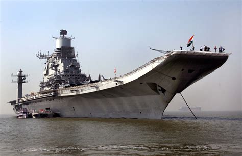 Gray ship carrier, INS Vikramaditya, aircraft carrier, warship, Indian ...