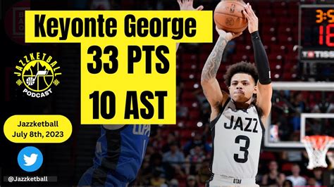 Keyonte George 33 PTS Summer League 10 AST 6 3PM Utahjazz YouTube