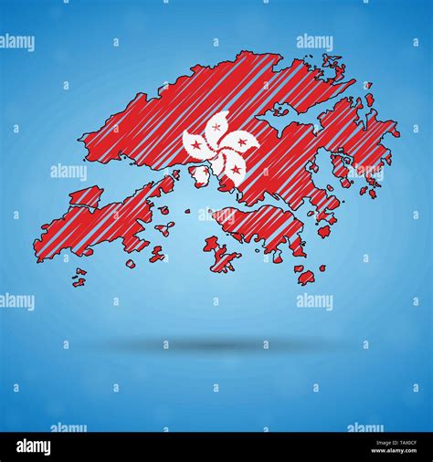 Scribble Mapa De Hong Kong Boceto Del Mapa Del País Para La Infografía