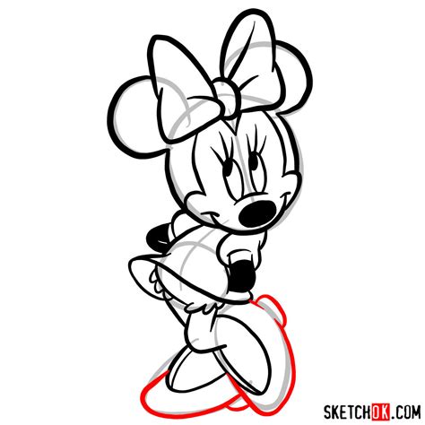 How To Draw Minnie Mouse Sketchok Easy Drawing Guides