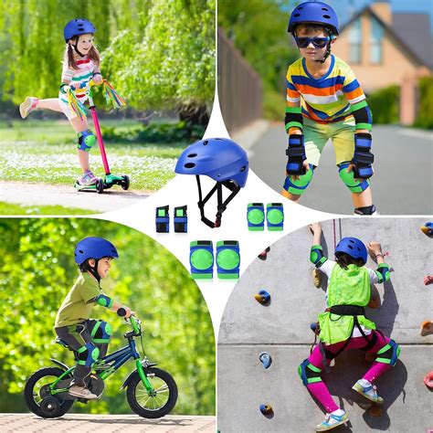 Casco de bicicleta ajustable para niños rodilleras y coderas para