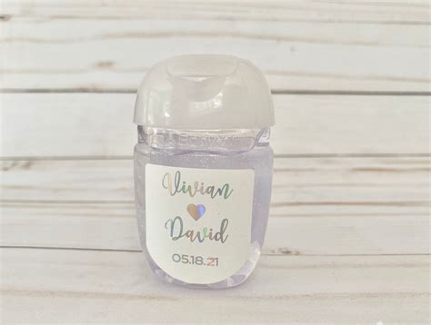 30 Personalized Hand Sanitizer Labels Real Foil Labels Wedding Etsy