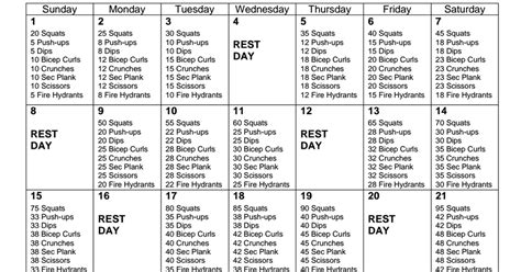 30 Day Challenge Pdf 30 Day Workout Plan 30 Day Fitness Daily