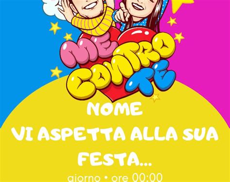 Invito Festa Di Compleanno A Tema Me Contro Te Etsy Italia