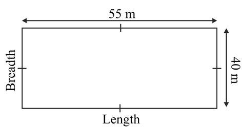 The Length Of A Rectangular Field Is 55m And Its Breadth Is 40m