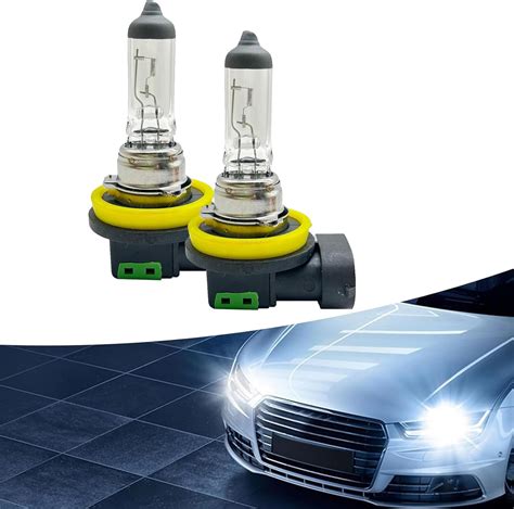 Amazon Cerfioo Pack 2 Car Low Beam Light Bulbs H11 Transparent