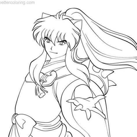 Kagome And Inuyasha Coloring Pages Free Printable Coloring Pages