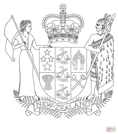 Coat of Arms of New Zealand coloring page | Free Printable Coloring Pages