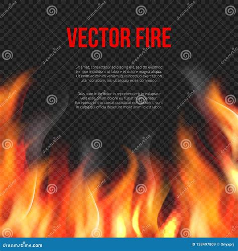 Fire Background. Light Of Blazing Flame On Transparent Background ...