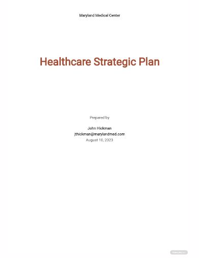 Free 10 Healthcare Strategic Plan Samples Organization Quality