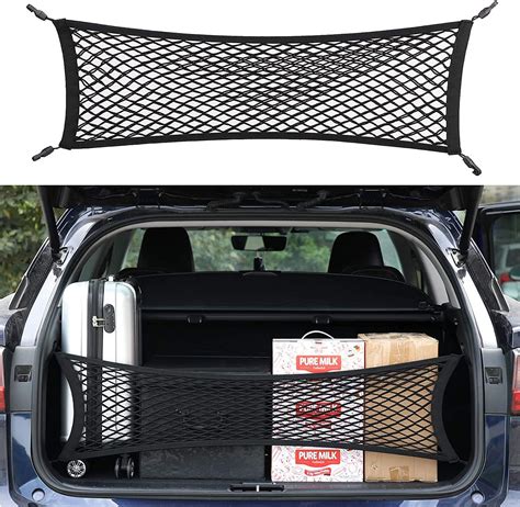 Amazon.com: Double-Layer High Elastic Car Rear Cargo Net for SUV Car ...