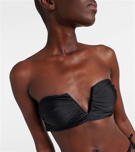 Calla Ruched Bikini Top In Black Jade Swim Mytheresa