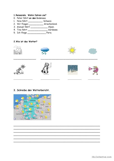 das Wetter Deutsch DAF Arbeitsblätter pdf doc