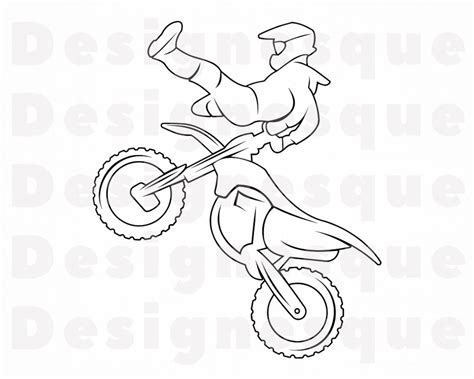 Freestyle Motocross Outline 7 Svg Dirt Bike Svg Stunt Bike Etsy