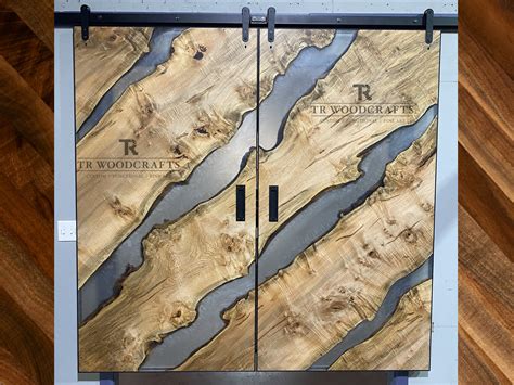 Live Edge Sliding Barn Door | Epoxy Resin River | Custom Handcrafted in