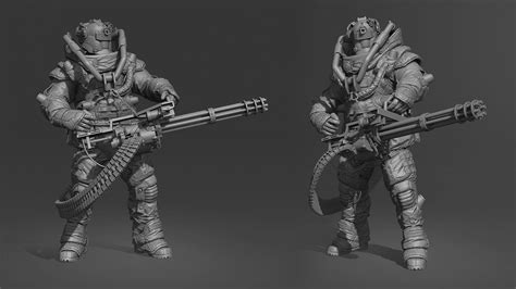 Artstation Zbrush Models Heavy Gunner High Poly Ztl Resources