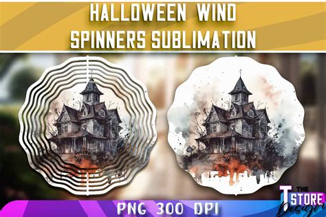 Halloween Haunted House Wind Spinners Graphic By The T Store Design