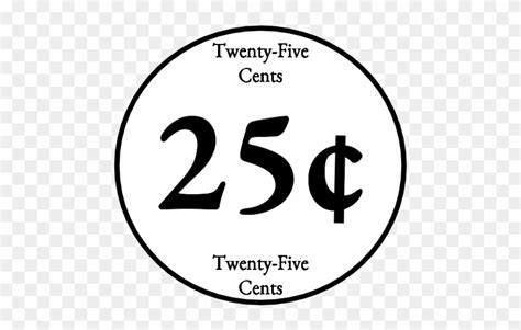 Twenty Five Cents, 25, Quarter, Black And White, Png - Map Clipart ...