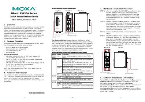 Nport Ia A Series Quick Installation Guide Moxa