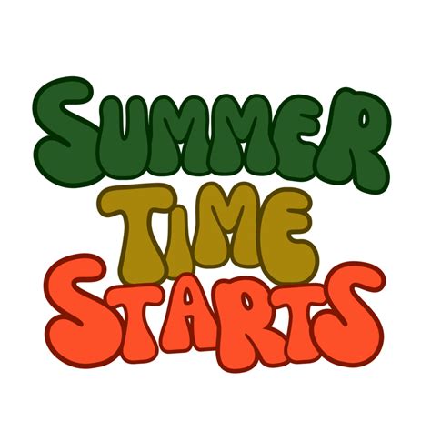 Summer time starts text, Summer calligraphy, Summer time starts lettering inscription, Summer ...