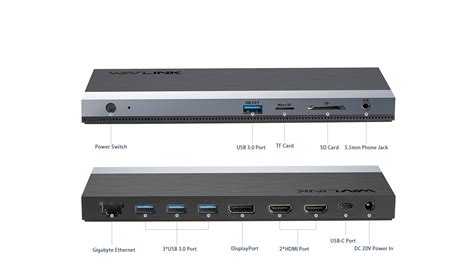 USB C Triple Display 11 In 1 MST Aluminum Docking Station With Power