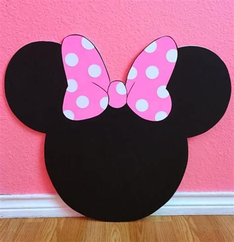 2ft Minnie Mouse Head Customizable Cutouts Party Decor Photo Prop