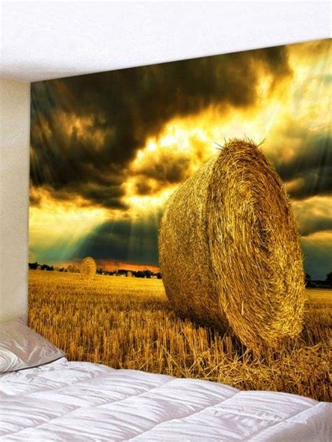 Field Haystack Print Tapestry Wall Art Multicolor W X L Inch