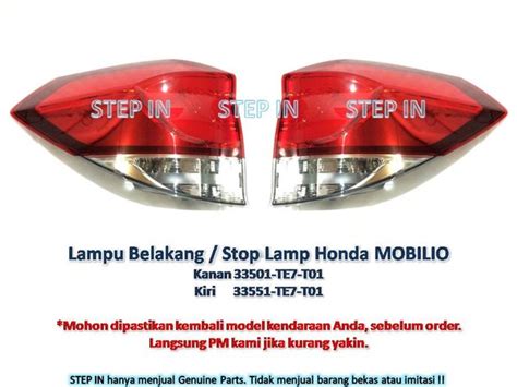 Jual Stop Lamp Lampu Mundur Belakang Honda Mobilio Standard Kanan Atau