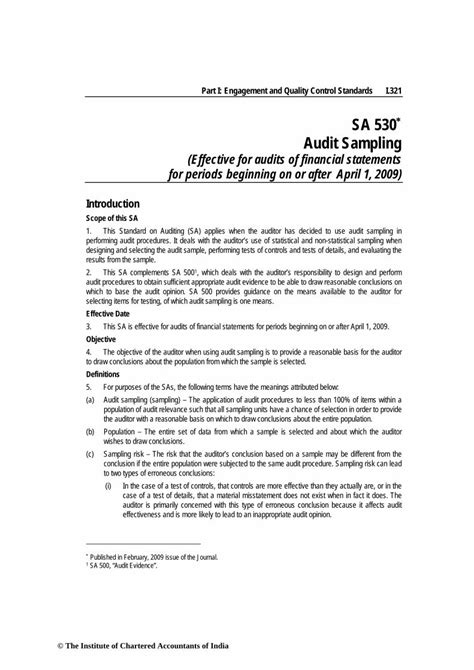 PDF SA 530 Audit Sampling ICAI Knowledge PDF FilePart I