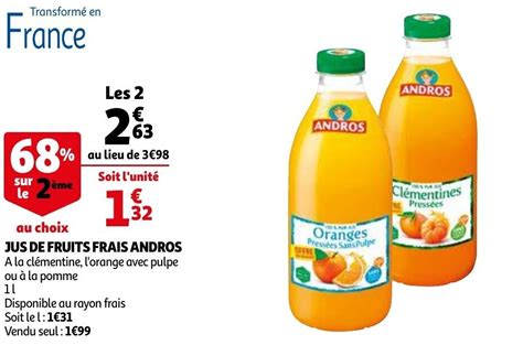 Promo Jus De Fruits Frais Andros Chez Auchan