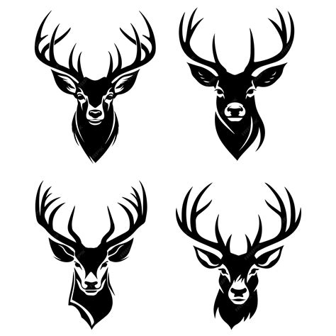 Premium Vector Deer Head Vector Silhouette