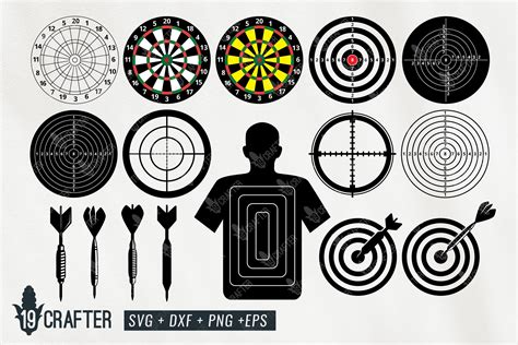 Dart Shooting Target Board Svg Bundle By Greatype19 Thehungryjpeg