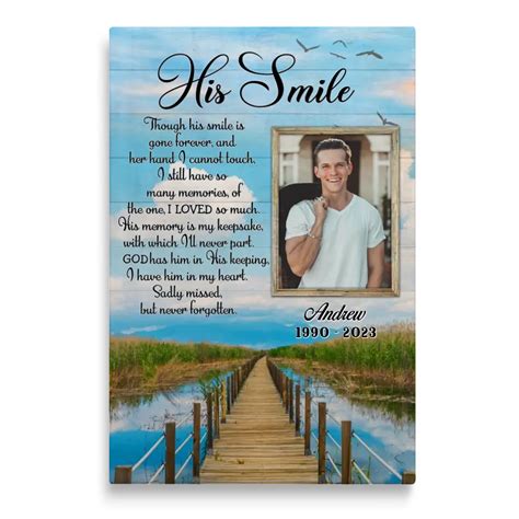 Personalized Canvas Prints Custom Photo Memorial T Memorial Poem Dem Canvas