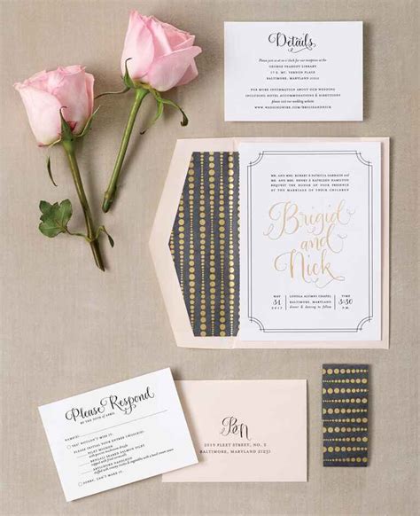 Fabulous Gold Foil Wedding Invitations