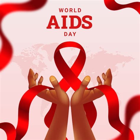 Ilustração Realista Para Conscientização Do Dia Mundial Da Aids Vetor