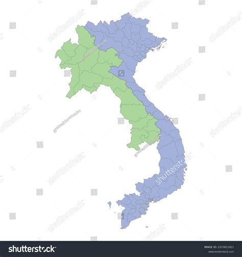 High Quality Political Map Vietnam Laos Stock Vector (Royalty Free) 2253812421 | Shutterstock