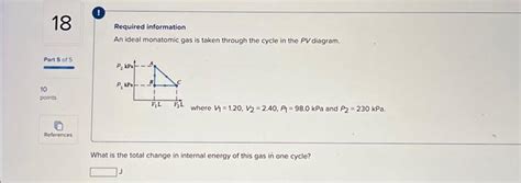 Solved Required information An ideal monatomic gas is taken | Chegg.com