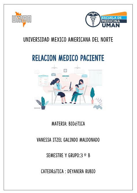 Rel Medico Paciente Tarea Universidad Mexico Americana Del Norte