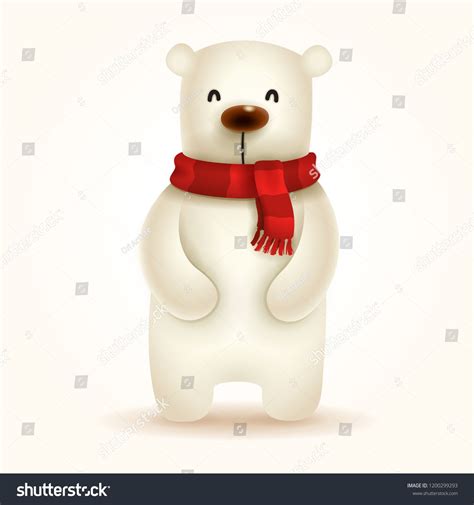 Christmas Polar Bear With Red Scarf Polar Christmas Bear Scarf Red