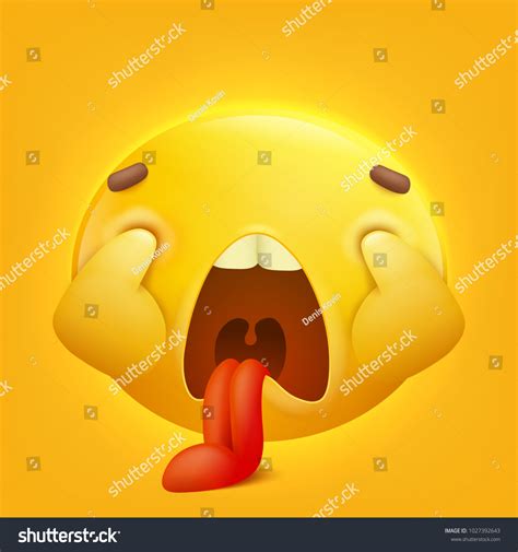 Suffering Yellow Smiley Emoji Emoticon Icon Stock Vector (Royalty Free ...