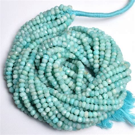 Natural Amazonite Faceted Rondelle Beads 4 4 5mm Shyama Gems