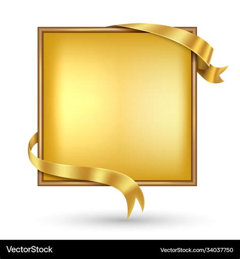 Gold Banner With Gold Ribbon Royalty Free Vector Image