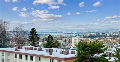 Lys Og Gjennomg Ende Roms Toppleilighet Med Panoramautsikt Og Gode