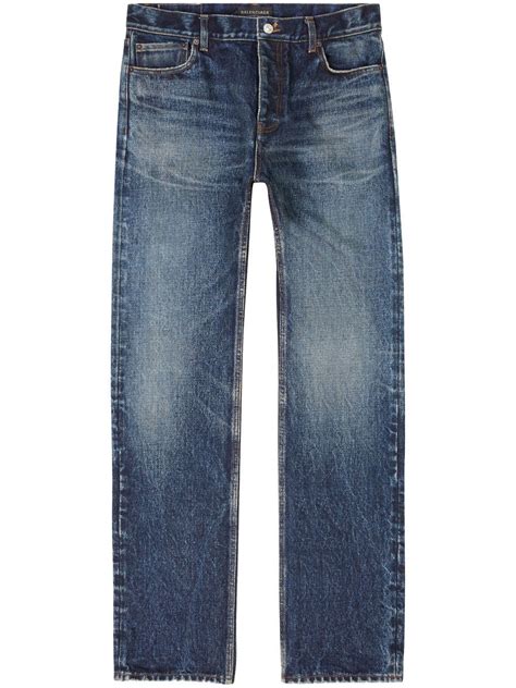 Balenciaga Faded Wide Leg Jeans Farfetch